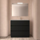 Ensemble Salle De Bains Noja 100 3 Tiroirs Black Satin - SALGAR 106189