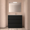 Ensemble Salle De Bains Noja 100 3 Tiroirs Black Satin - SALGAR 106189 