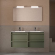 Meuble salle de bains + Vasque 120cm 4 tiroirs Green Satin ATTILA - SALGAR 104834