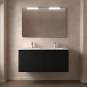 Meuble salle de bains 120cm 4 portes Black Satin NOJA - SALGAR 105088