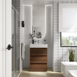 Meuble de salle de bain SPIRIT 700 3 tiroirs métalliques NOYER MAYA - SALGAR 102759 