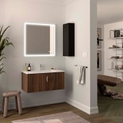 Meuble de salle de bain BIBA 900 1 tiroir NOYER MAYA 897 x 405 x 450 mm - SALGAR 102948 