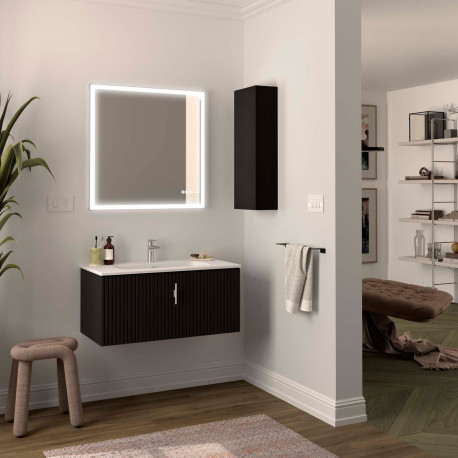 Meuble de salle de bain BIBA 900 1 tiroir BLACK VELVET 897 x 405 x 450 mm - SALGAR 102967 
