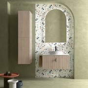 Meuble de salle de bain BIBA 800 1 tiroir et 1 tiroir intérieur CHÊNE NATUREL - SALGAR 103020 