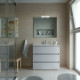 Meuble de salle de bain SPIRIT 900 3 tiroirs métalliques Blue Fog - SALGAR 103490