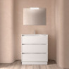 Meuble salle de bains et plan de vasque 80cm 3 tiroirs Blanc Brillant NOJA - SALGAR 106250