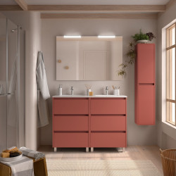 Ensemble Salle De Bains Noja 120 6 Tiroirs Red Satin - SALGAR 106291 