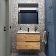 Meuble Salle De Bain + Vasque Vima 80 2 Tiroirs Chêne Africain - SALGAR 111759 