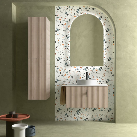 Meuble de salle de bain BIBA 800 1 tiroir et 1 tiroir intérieur CHÊNE NATUREL - SALGAR 103020 