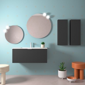 Meuble de salle de bain BIBA 1000 1 tiroir et 1 tiroir intérieur anthracite mat - SALGAR 103057 