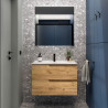 Meuble Salle De Bain + Vasque Vima 80 2 Tiroirs Chêne Africain - SALGAR 111759 