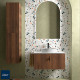 Meuble De Salle De Bain Biba 700 1 Tiroir Noyer Maya 797 X 405 X 450 Mm - SALGAR 102248