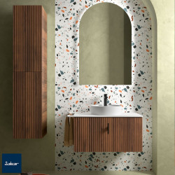 Meuble De Salle De Bain Biba 700 1 Tiroir Noyer Maya 797 X 405 X 450 Mm - SALGAR 102248 