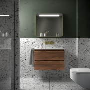 Meuble de salle de bain SPIRIT 800 2 tiroirs métalliques NOYER MAYA - SALGAR 102852 