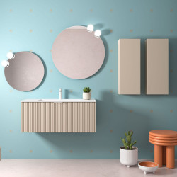 Meuble de salle de bain BIBA 1000 1 tiroir et 1 tiroir intérieur MACCHIATO - SALGAR 103012 