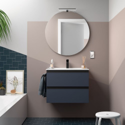 Meuble de salle de bain SPIRIT 600 2 tiroirs métalliques NIGHT BLUE - SALGAR 103458 