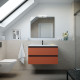 Meuble de salle de bain SPIRIT 900 2 tiroirs métalliques TERRACOTA - SALGAR 103479