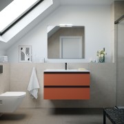 Meuble de salle de bain SPIRIT 900 2 tiroirs métalliques TERRACOTA - SALGAR 103479 