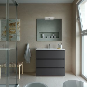 Meuble de salle de bain SPIRIT 900 3 tiroirs métalliques GREEN FOREST - SALGAR 103500 