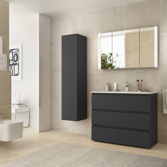 Meuble de salle de bain SPIRIT 1000 3 tiroirs métalliques GREEN FOREST - SALGAR 103501 