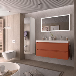 Meuble de salle de bain MONTERREY 1200 2 tiroirs métalliques TERRACOTA - SALGAR 103616 