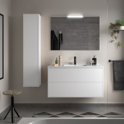 Ensemble Salle De Bains Optimus 100 2 Tiroirs White Satin - SALGAR 104639 
