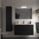 Ensemble Salle De Bains Optimus 100 2 Tiroirs Black Satin - SALGAR 104640