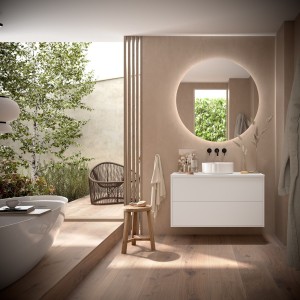 Ensemble Salle De Bains Optimus 100 2 Tiroirs White Satin - SALGAR 104651 