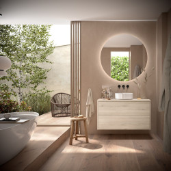 Ensemble Salle De Bains Optimus 100 2 Tiroirs Chêne Naturel - SALGAR 104653 