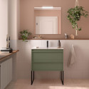 Ensemble Salle De Bains Attila 80 2 Tiroirs Green Satin - SALGAR 104758 