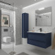 Meuble salle de bains + Vasque 100cm 2 tiroirs Blue Satin ATTILA - SALGAR 104825