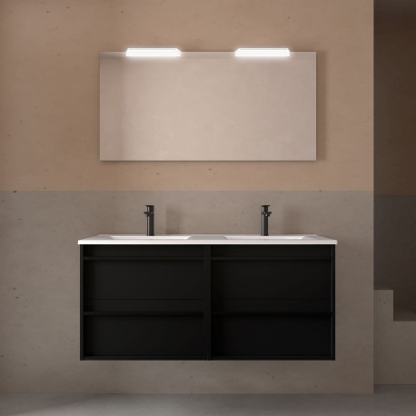 Ensemble Salle De Bains Attila 120 4 Tiroirs Black Satin - SALGAR 104832 