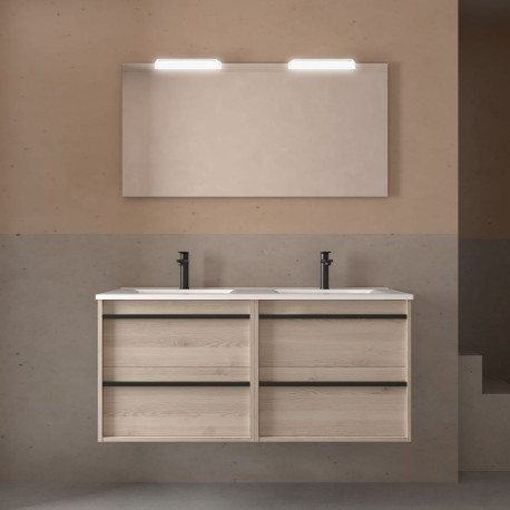 Ensemble Salle De Bains Attila 120 4 Tiroirs Chêne Naturel - SALGAR 104836 