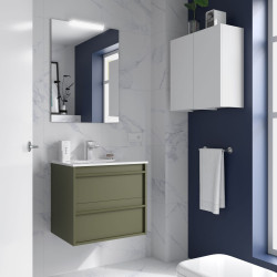 Ensemble Salle De Bains Attila 60 2 Tiroirs Green Satin - SALGAR 104891 