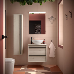 Ensemble Salle De Bains Attila 60 2 Tiroirs Chêne Naturel - SALGAR 104943 
