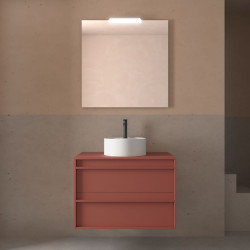 Ensemble Salle De Bains Attila 80 2 Tiroirs Red Satin - SALGAR 104958 