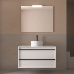 Ensemble Salle De Bains Attila 100 2 Tiroirs White Satin - SALGAR 104964 