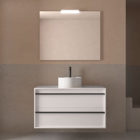 Ensemble Salle De Bains Attila 100 2 Tiroirs White Satin - SALGAR 104964 