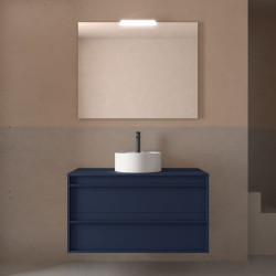 Ensemble Salle De Bains Attila 100 2 Tiroirs Blue Satin - SALGAR 104966 
