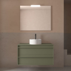 Ensemble Salle De Bains Attila 100 2 Tiroirs Green Satin - SALGAR 104967 