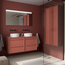 Ensemble Salle De Bains Attila 120 4 Tiroirs Red Satin - SALGAR 104976 