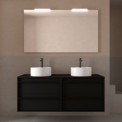 Ensemble Salle De Bains Attila 140 4 Tiroirs Black Satin - SALGAR 104981 