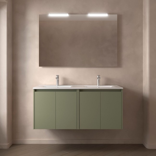 Meuble salle de bains 120cm 4 portes Green Satin NOJA - SALGAR 105090