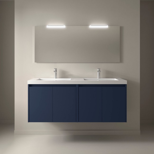 Meuble salle de bains 140cm 4 portes Blue Satin NOJA - SALGAR 105098