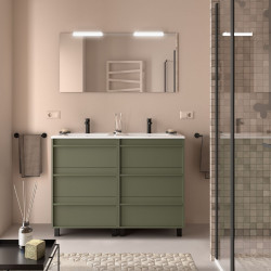 Ensemble Salle De Bains Attila 120 6 Tiroirs Green Satin - SALGAR 105163 