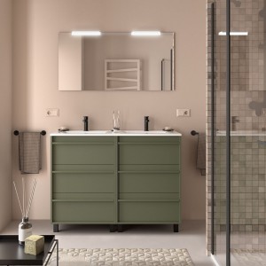Ensemble Salle De Bains Attila 120 6 Tiroirs Green Satin - SALGAR 105163 