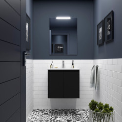 Ensemble Salle De Bains Noja 70 2 Portes Black Satin - SALGAR 105284 