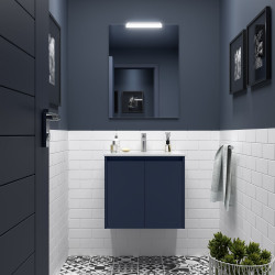 Ensemble Salle De Bains Noja 70 2 Portes Blue Satin - SALGAR 105285 