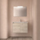 Meuble salle de bains et miroir 80cm 2 portes Chêne Naturel NOJA - SALGAR 105297