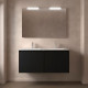 Meuble salle de bains et miroir 120cm 4 portes Black Satin NOJA - SALGAR 105302